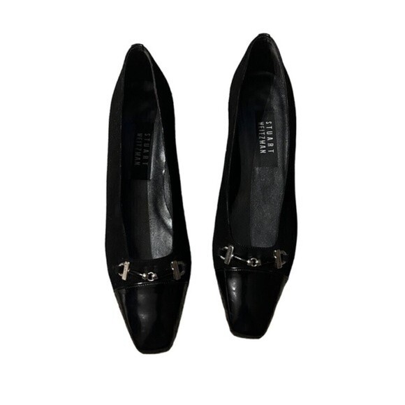 Stuart Weitzman Black Heels with Silver Accents - Picture 1 of 10